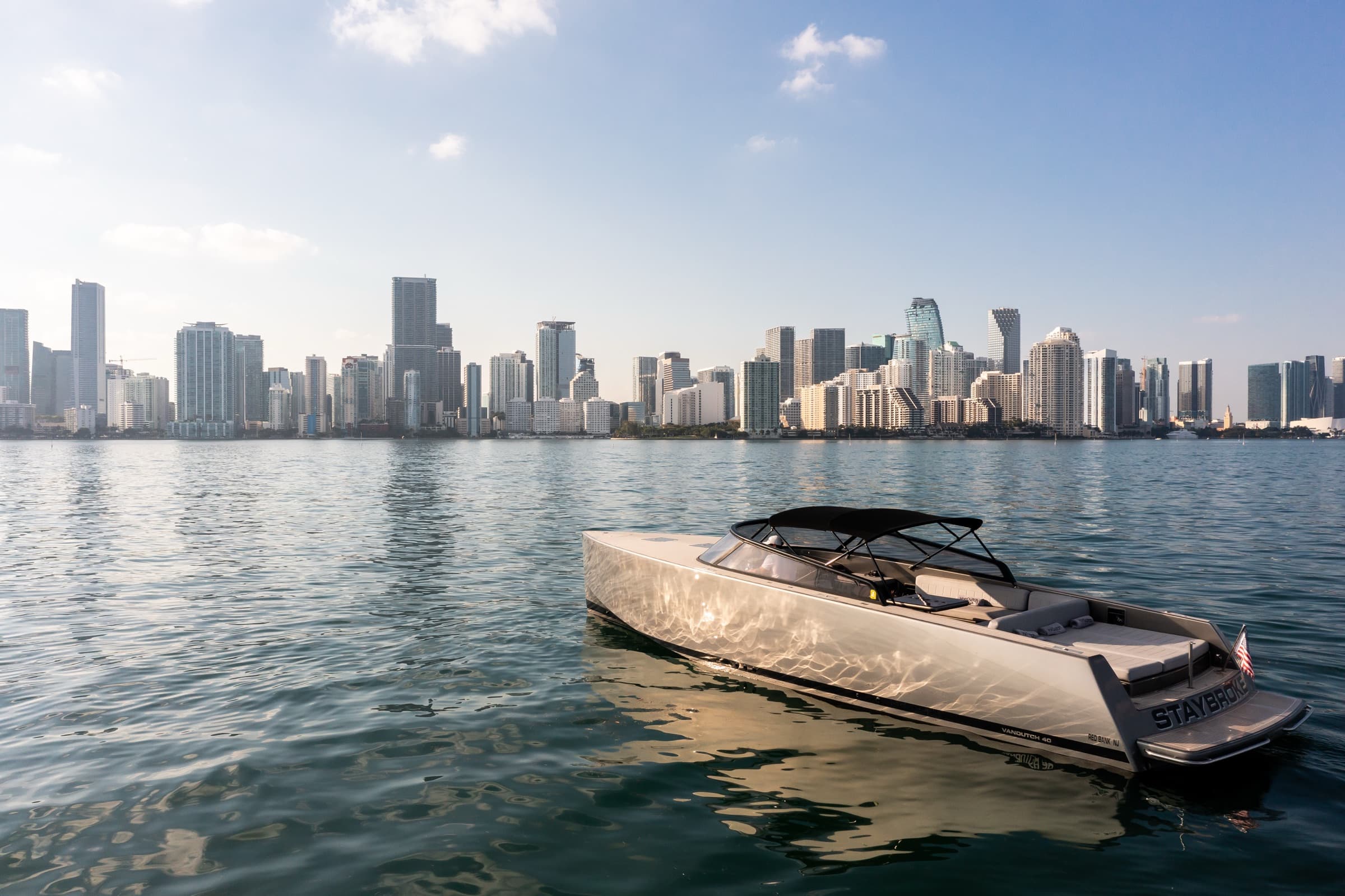 Chartered yacht cruising off the South Florida coast