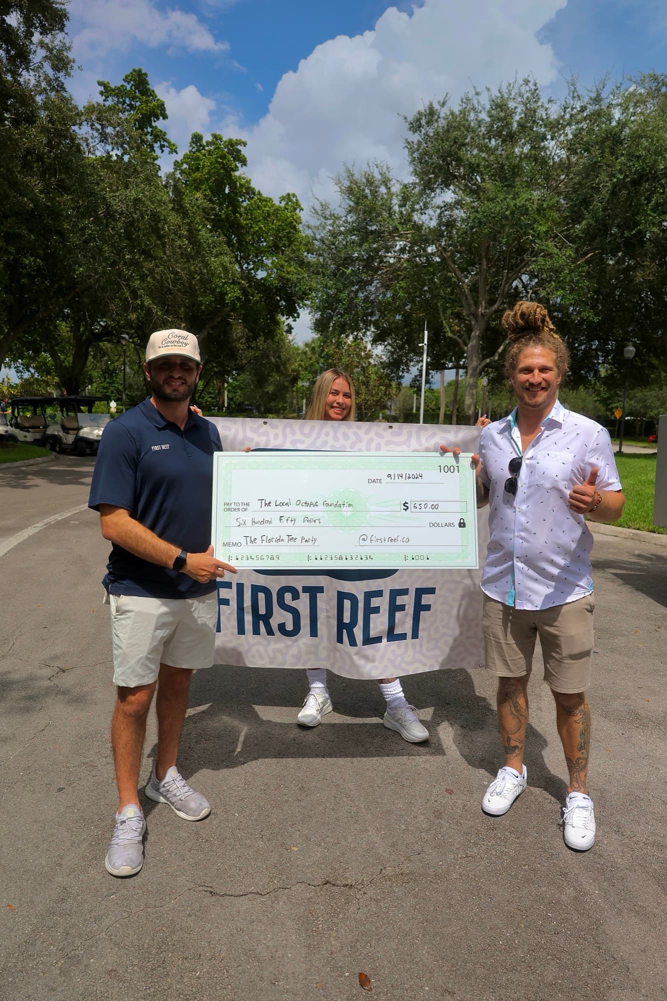 Charity check presentation