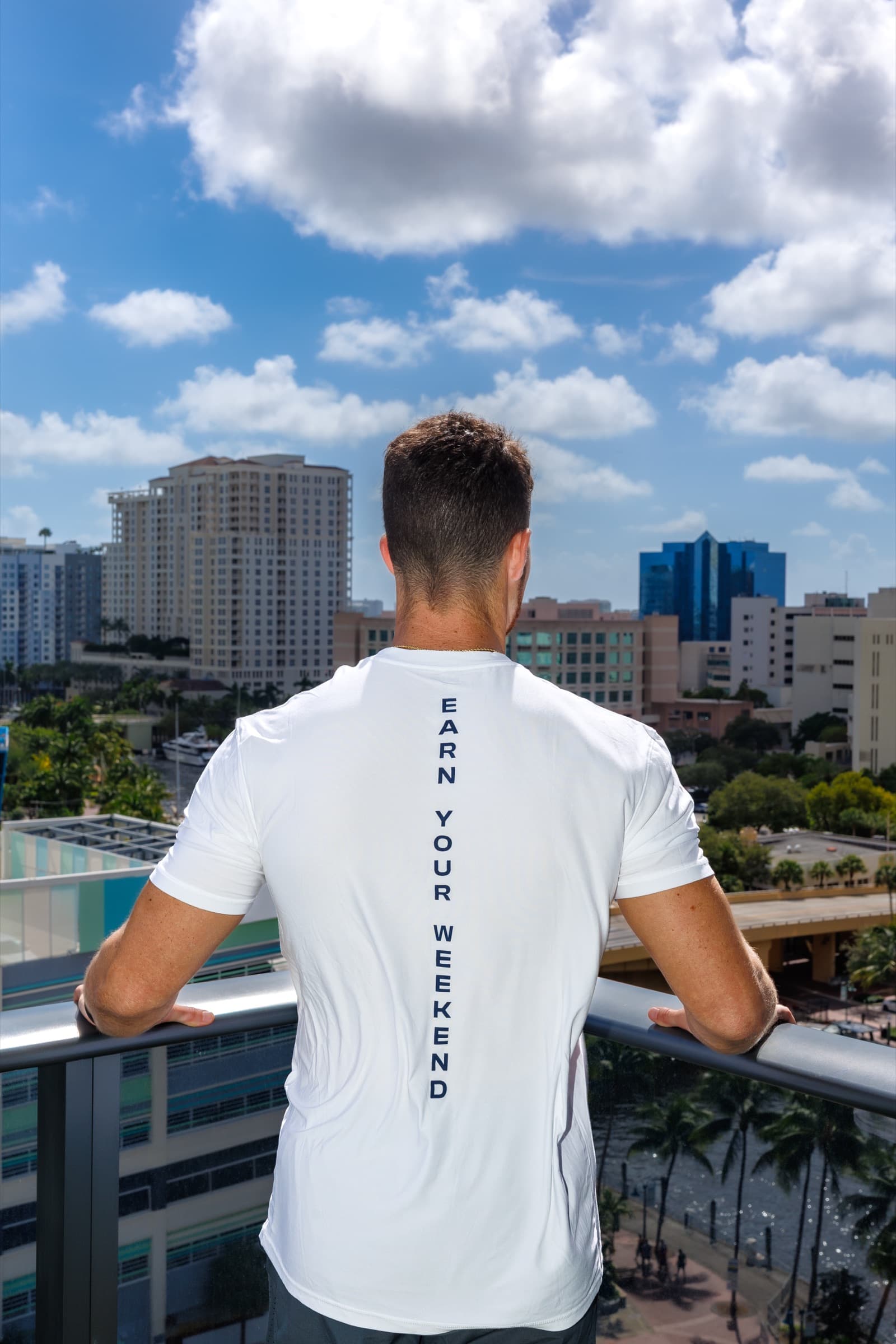 First Reef 'Earn Your Weekend' tee, back